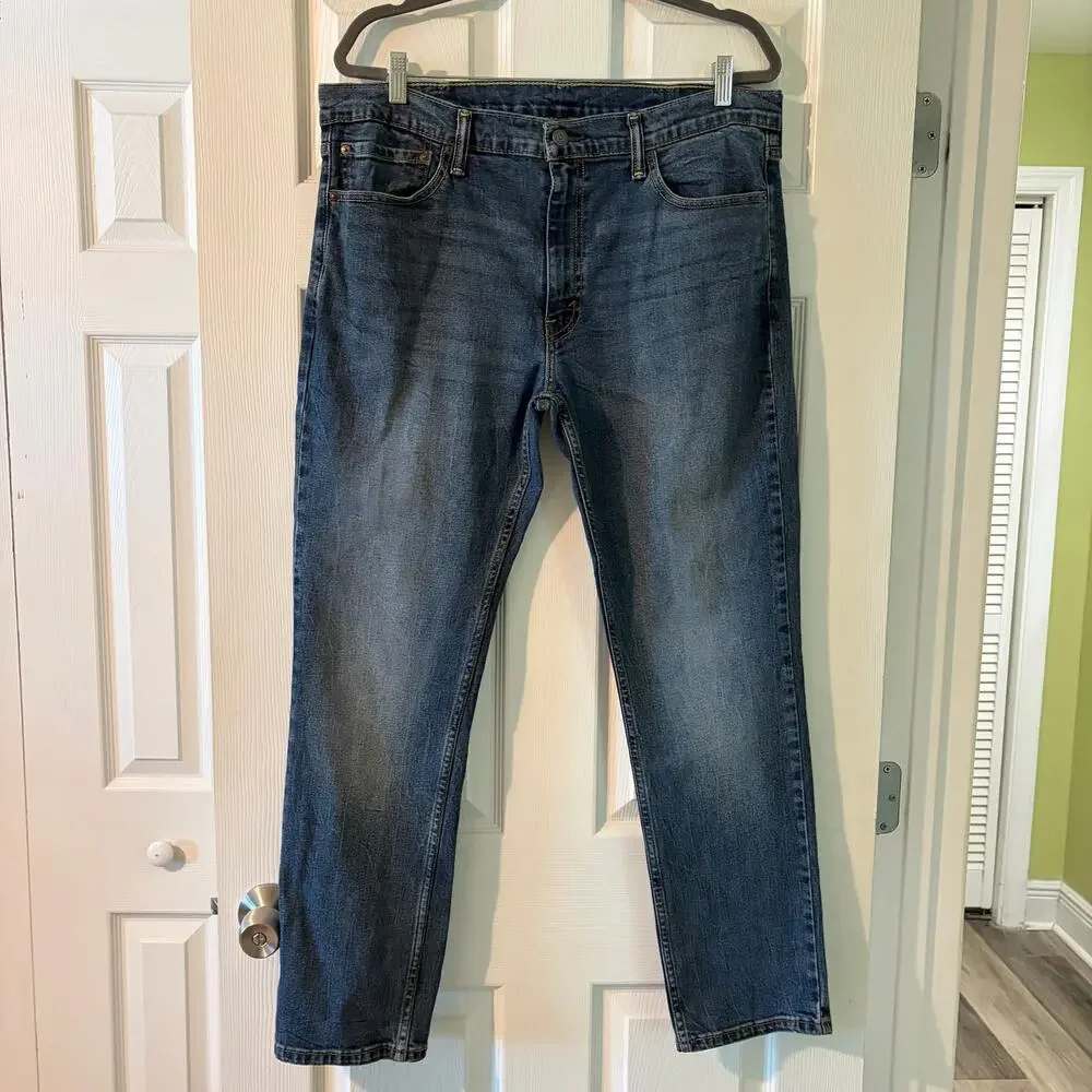 Levi's 511 Slim Fit Jeans W38 L30 Medium Wash Dark Indigo Denim Men's